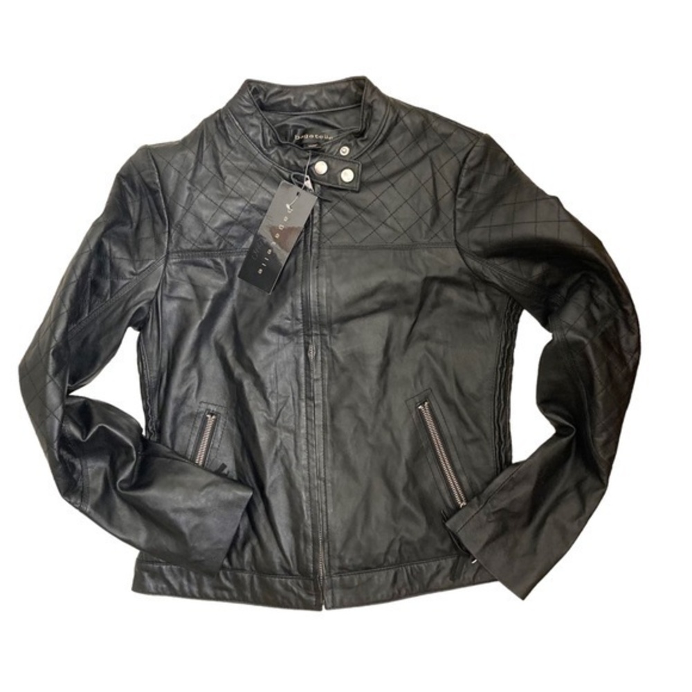 Bagatelle black leather jacket nwt new